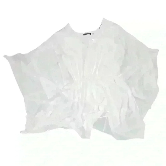 Josie Natori silky soft Caftan Top $395 new white cream - Picture 2 of 5
